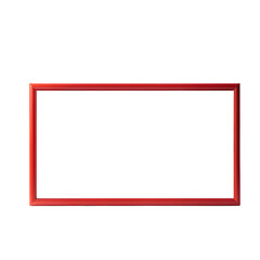 Horizontal red picture frame, Red Picture Frame, Simple Red Photo Frame Isolated.