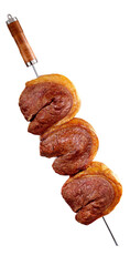 espeto com picanha grelhada isolado em fundo transparente
