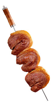espeto com picanha grelhada isolado em fundo transparente