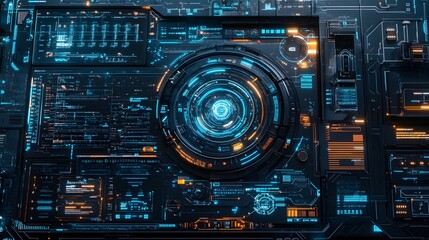 Fototapeta premium Composite image of abstract technology interface. 
