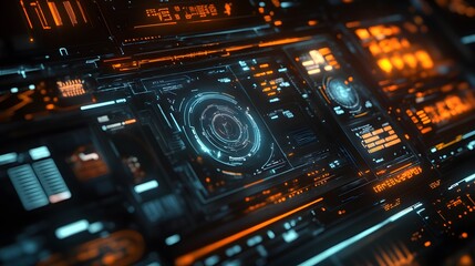Naklejka premium Composite image of abstract technology interface. 