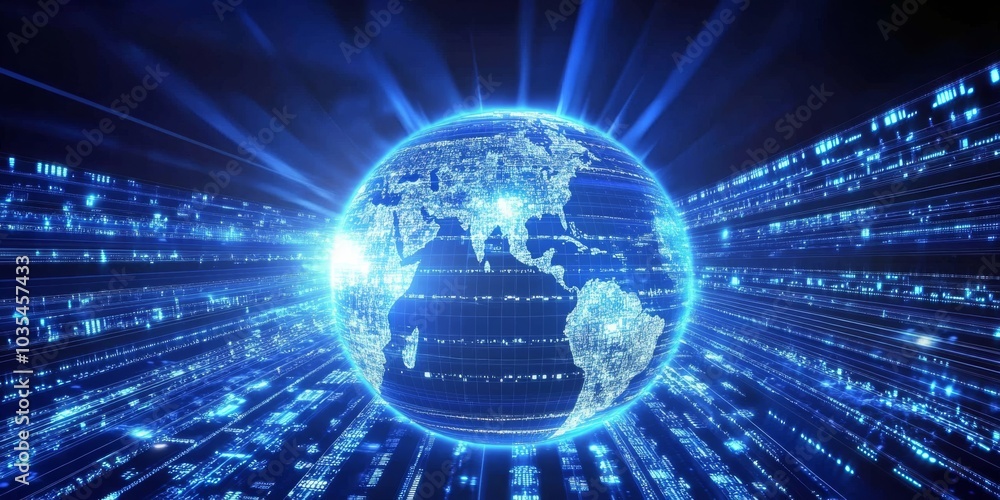 Poster the world is connected through a fast and reliable internet network. this technology allows for quic