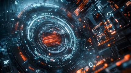 Composite image of abstract technology interface. 