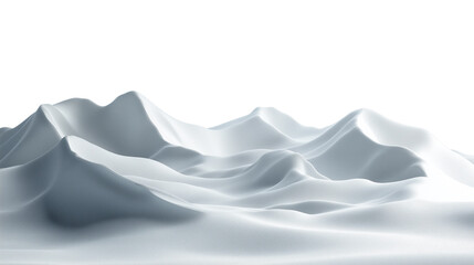 Obraz premium Snowy Mountain. Snowdrift isolated. Snow landscape decoration, frozen hills. White snow covered hill with a few small snow piles. Empty snow banks field. background. Png illustration.