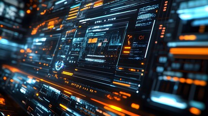 Fototapeta premium Composite image of abstract technology interface. 