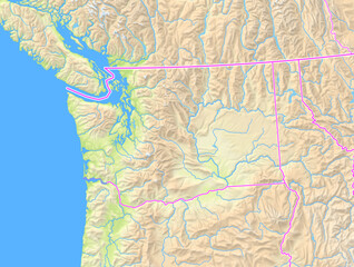 Map of the State Washington (US).