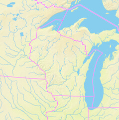 Map of the State Wisconsin (US).
