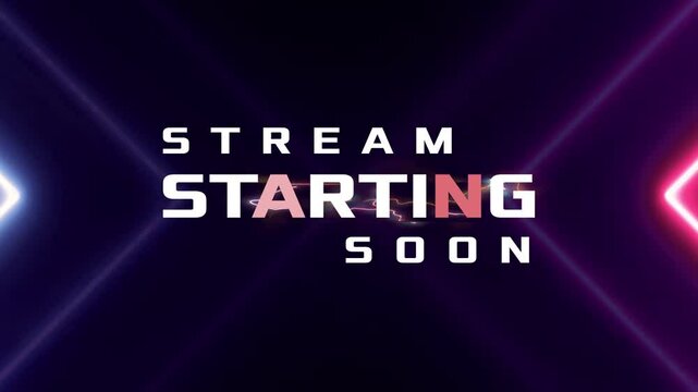 STREAM STARTING SOON OVERLAY WITH NEON BACKGROUND