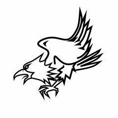 eagle design hand drawn line art style vector illustration