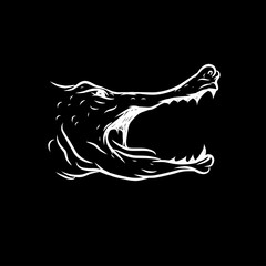Crocodile head hand drawn illustration vector