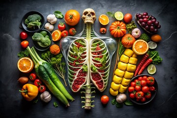 Medical X-Ray Inspired Food Photography for Health and Wellness