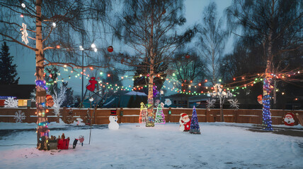 snowy landscape christmas decorations background wallpaper