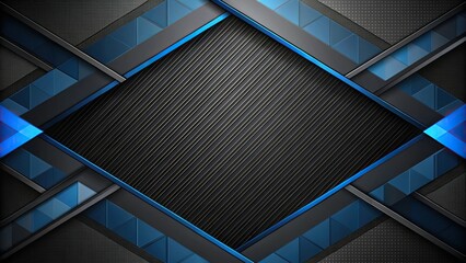 Obraz premium abstract background with black, dark gray, and blue geometric shapes up close