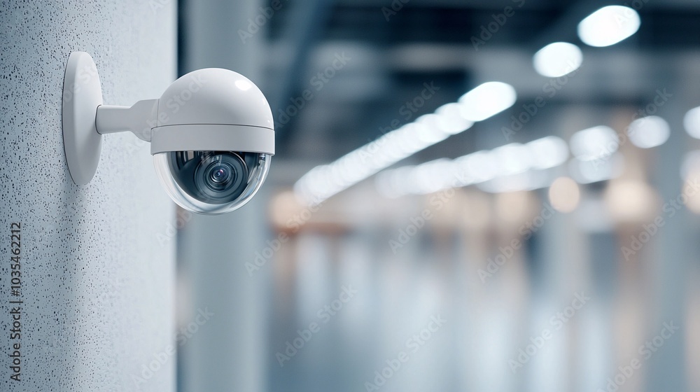Poster advanced mini-dome camera for indoor parking security - custom alerts rapid response secure data tra