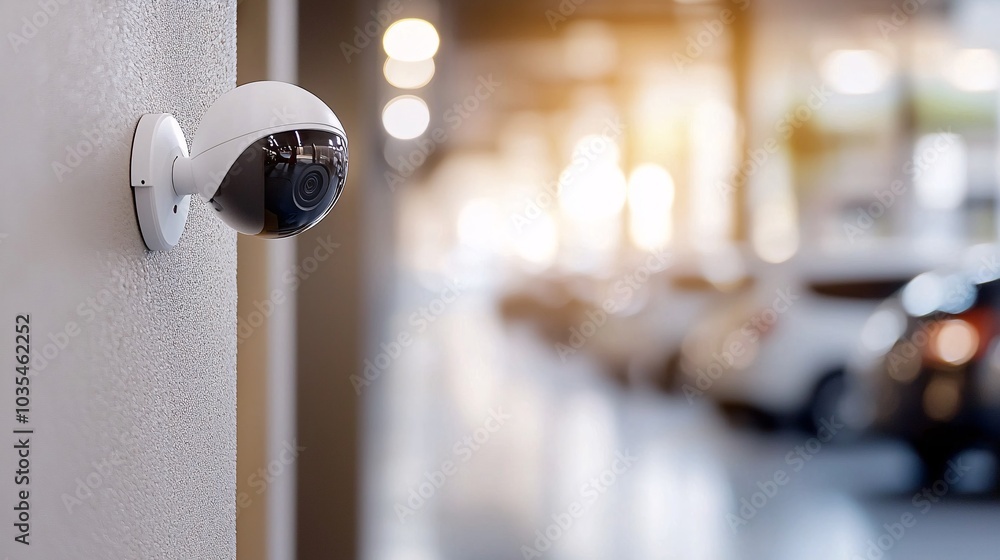 Poster advanced mini-dome security camera for indoor parking - custom alerts rapid response and secure data