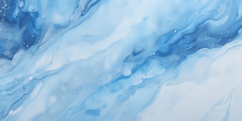 Obraz premium A blue wave with white splatters background.