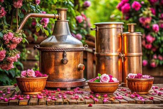 Ancient Bulgarian rose oil equipment typical for Karlovo and Kaz