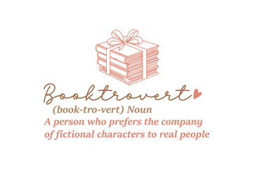 Booktrovert, Reading Book Quote Typography T shirt design