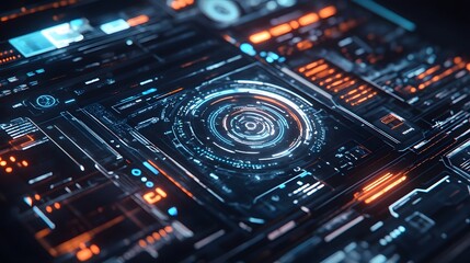 Fototapeta premium Composite image of abstract technology interface. 