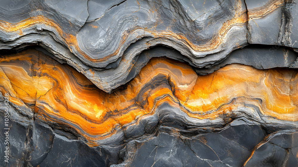 Poster detailed close-up of textured rough granite surface with natural patterns and color variations