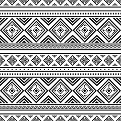 Ancient echoes Aztec geometric abstract seamless patterns southwest Navajo Native American tribal ethnic modern black and white for textile printing