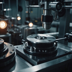 Precision milling machines are active in state-of-the-art manufacturing plant, working on components with high efficiency and accuracy. Modern factory workshop for continuous production. Generated AI