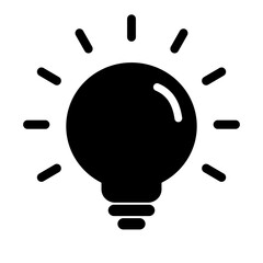 light bulb icon vector isolated on white background