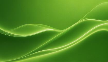 Fototapeta premium A vibrant green abstract background featuring smooth waves and curves, perfect for eco-friendly designs, wellness themes, or modern digital artwork.
