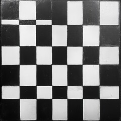 Fototapeta premium Black and White Checkerboard Pattern - Abstract Background