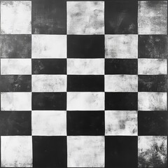 Vintage Black and White Checkerboard Texture Background