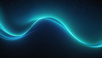A glowing abstract wave design featuring blue hues against a dark night sky, perfect for backgrounds, tech themes, or calming visuals.