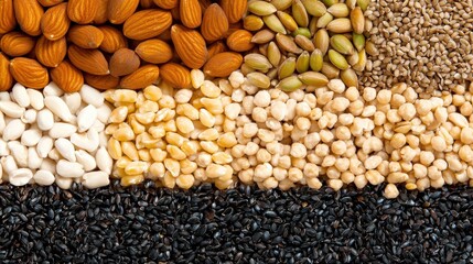 Naklejka premium Exploring the Vibrant World of Seeds Nutritional Powerhouses and Culinary Delights for Health Enthusiasts and Food Lovers