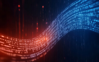 The background of future technology made up of particle elements and rays