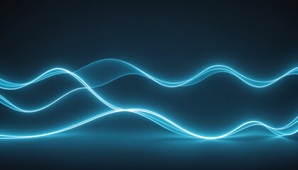An abstract digital background featuring glowing blue wave lines, ideal for technology themes, music events, or modern artwork.