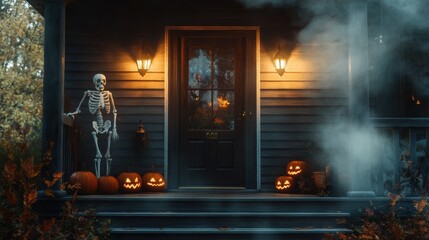 Haunted house. Halloween decoration element.