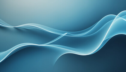 Fototapeta premium An abstract image featuring smooth, flowing blue waves with light accents, ideal for modern designs, technology themes, and calming backgrounds.