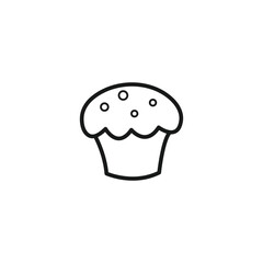 Muffin hand drawn outline doodle icon. Vector sketch illustration of muffin for print, web, mobile and infographics isolated on white background.