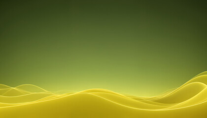 Fototapeta premium An abstract representation of flowing yellow and green waves, suitable for modern design projects, backgrounds, and digital art usages.