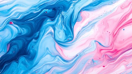 Obraz premium Abstract blue, pink and white liquid swirls background.