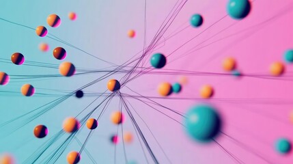 Colorful Dots Flying in a Vibrant Sky