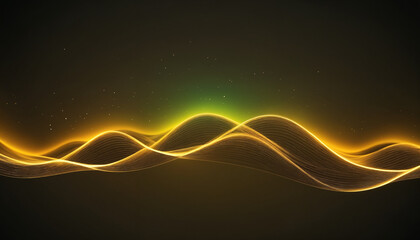 An abstract representation of glowing golden waves, ideal for modern designs, digital art projects, or festive celebrations.