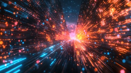 Fototapeta premium High speed global data transfer technology background