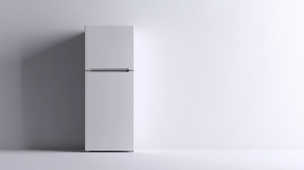 Naklejka premium White Refrigerator in Minimalist Kitchen Interior