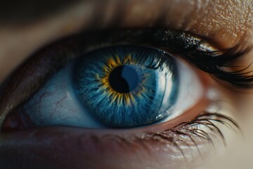 Naklejka premium Captivating Close-Up of a Blue Eye