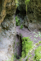 Narrow ravines called Canoles on the Larzac plateau. Aveyron. Occitanie. France.