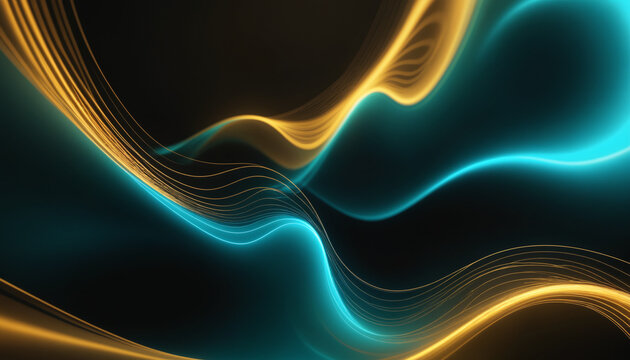 An abstract digital artwork featuring flowing blue and orange light trails, ideal for modern design, tech themes, or festive event promotions.