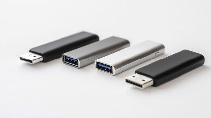 USB Type C to USB A Adapters on White Background