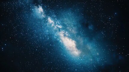 Fototapeta premium Vast night sky filled with stars and a galaxy, showcasing the beauty of the cosmos in a remote location late at night