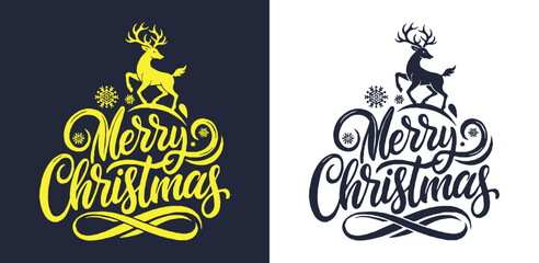 Fototapeta premium Merry Christmas vector typography t-shirt design 