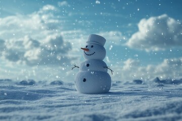 Obraz premium Cheerful Snowman in Winter Wonderland
